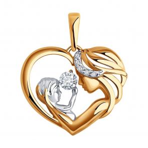 Золотая подвеска Diamant с фианитом 51-130-02018-1 фото