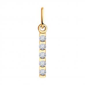 Золотая подвеска Diamant с фианитом 51-130-02033-1 фото