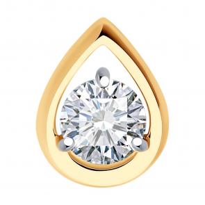 Золотая подвеска Diamant с фианитом 51-130-02118-1 фото