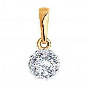 Золотая подвеска Diamant с фианитом 51-130-02211-1 фото
