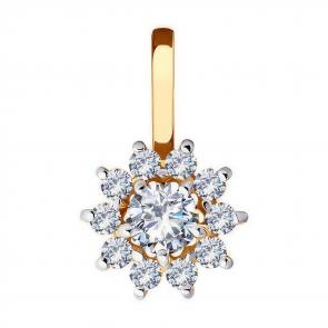 Золотая подвеска Diamant с фианитом 51-130-02217-1 фото