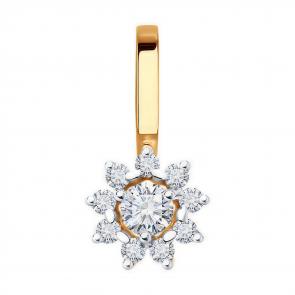 Золотая подвеска Diamant с фианитом 51-130-02267-1 фото