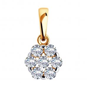 Золотая подвеска Diamant с фианитом 51-130-02287-1 фото