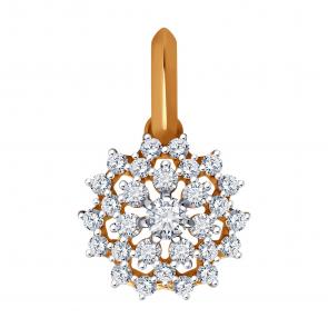 Золотая подвеска Diamant с фианитом 51-130-02302-1 фото