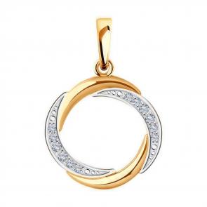 Золотая подвеска Diamant с фианитом 51-130-02306-1 фото