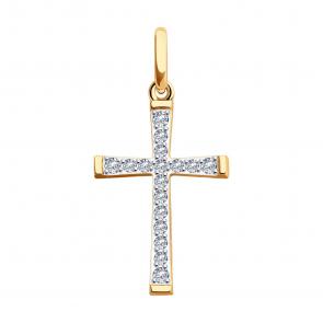 Золотая подвеска Diamant с фианитом 51-130-02324-1 фото