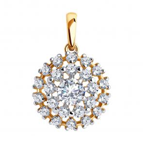 Золотая подвеска Diamant с фианитом 51-130-02419-1 фото