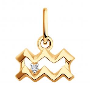 Подвеска Знак зодиака Водолей Diamant с фианитом 51-130-02635-1 фото