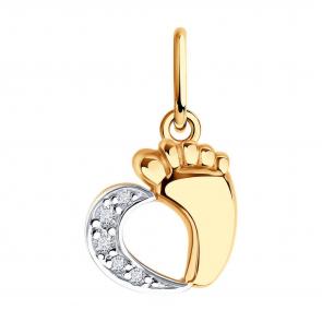 Золотая подвеска Diamant с фианитом 51-130-02816-1 фото