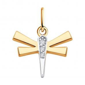 Золотая подвеска SOKOLOV с фианитом 51-130-02842-1 фото