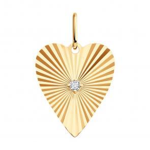 Золотая подвеска Diamant с фианитом 51-130-02909-1 фото