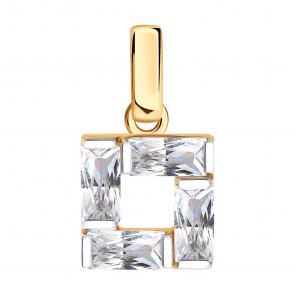 Золотая подвеска Diamant с фианитом 51-130-02921-1 фото