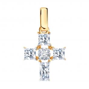 Золотая подвеска Diamant с фианитом 51-130-02931-1 фото