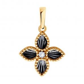 Золотая подвеска Diamant с фианитом 51-130-02984-1 фото