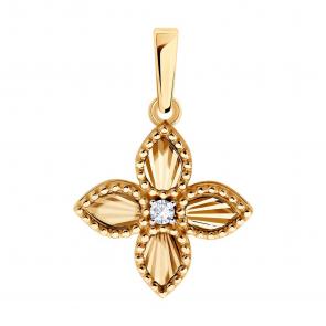 Золотая подвеска Diamant с фианитом 51-130-02984-2 фото