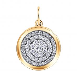 Золотая подвеска Diamant с фианитом 51-130-03024-1 фото