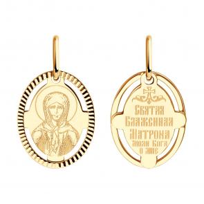 Золотая подвеска-иконка Святая блаженная Матрона Diamant 51-132-02426-4 фото