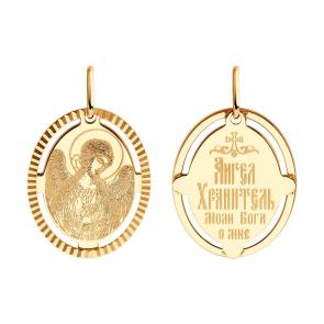 Золотая подвеска-иконка Ангел хранитель Diamant 51-132-02427-3 фото