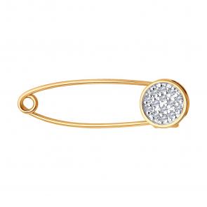 Золотая булавка Diamant с фианитом 51-140-02720-1 фото