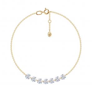 Золотой браслет SOKOLOV с фианитом 51-150-00495-1 фото