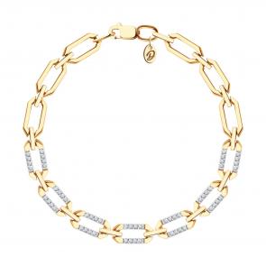 Золотой браслет Diamant с фианитом 51-150-02849-1 фото