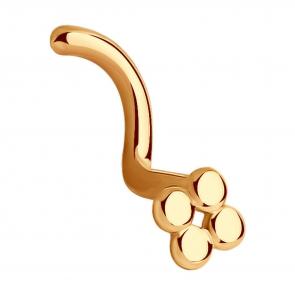 Золотой пирсинг в нос Diamant 51-160-01606-1 фото