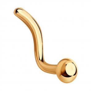 Золотой пирсинг в нос Diamant 51-160-02201-1 фото