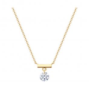 Золотое колье Diamant с фианитом 51-170-00487-1 фото