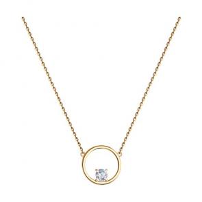 Золотое колье Diamant с фианитом 51-170-00977-1 фото