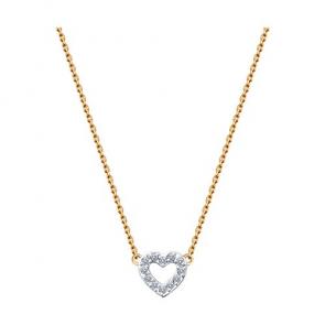 Золотое колье Diamant с фианитом 51-170-01947-1 фото