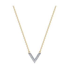Золотое колье Diamant с фианитом 51-170-02160-4 фото