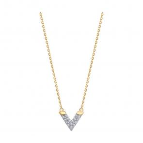 Золотое колье Diamant с фианитом 51-170-02506-2 фото