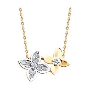 Золотое колье Diamant с фианитом 51-170-02818-1 фото