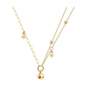 Золотое колье Diamant с фианитом 51-170-02945-1 фото