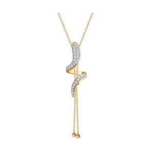 Золотое колье Diamant с фианитом 51-170-02954-1 фото