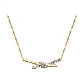 Золотое колье Diamant с фианитом 51-170-02971-1 фото