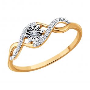 Золотое кольцо Diamant с бриллиантом 51-210-01247-1 фото