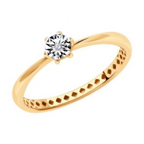 Золотое кольцо Diamant с бриллиантом 51-210-01466-1 фото