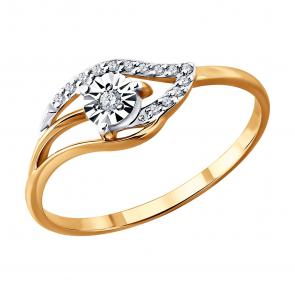 Золотое кольцо Diamant с бриллиантом 51-210-01542-1 фото