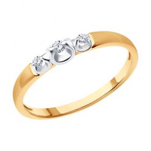 Золотое кольцо Diamant с бриллиантом 51-210-01739-1 фото