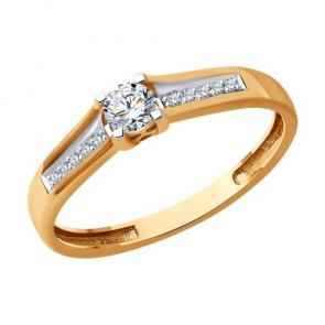 Золотое кольцо Diamant с бриллиантом 51-210-01740-1 фото