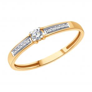 Золотое кольцо Diamant с бриллиантом 51-210-01760-1 фото