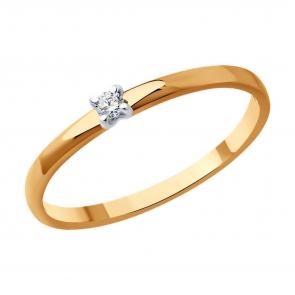 Золотое кольцо Diamant с бриллиантом 51-210-01803-1 фото