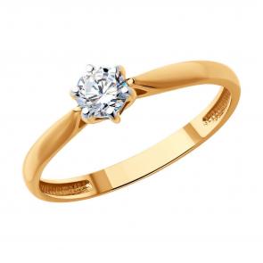 Золотое кольцо Diamant с бриллиантом 51-210-01856-1 фото
