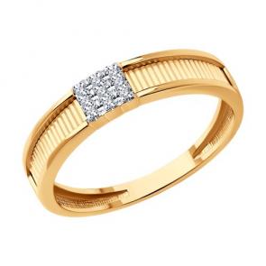 Золотое кольцо Diamant с бриллиантом 51-210-01875-1 фото