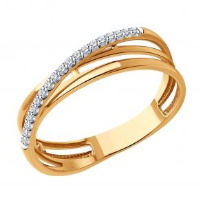 Золотое кольцо Diamant с бриллиантом 51-210-01895-1 фото