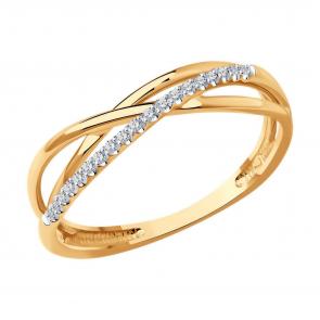 Золотое кольцо Diamant с бриллиантом 51-210-01896-1 фото