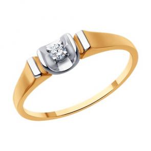 Золотое кольцо Diamant с бриллиантом 51-210-01901-1 фото