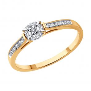 Золотое кольцо Diamant с бриллиантом 51-210-01923-1 фото