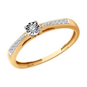 Золотое кольцо Diamant с бриллиантом 51-210-01943-1 фото